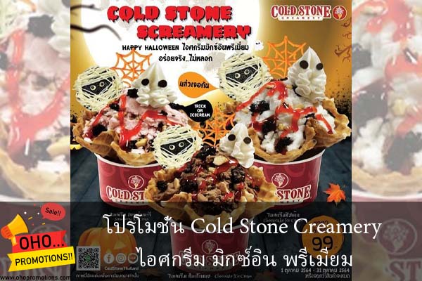 โปรโมชั่น Cold Stone Creamery ไอศกรีม มิกซ์อิน พรีเมียม